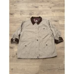 Vintage Denim & Co Chore Coat Mens XL Flannel Lined Barn Jacket Corduroy Trim